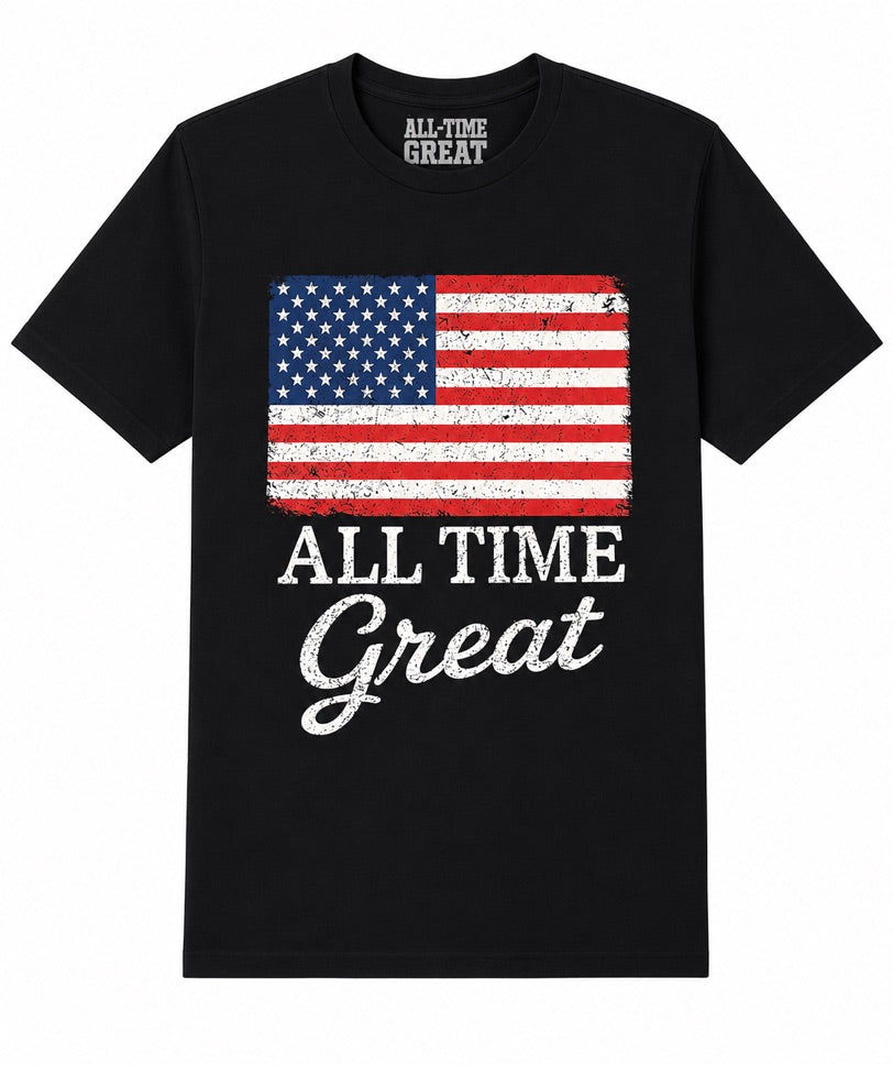 All Time Great Americana Short Sleeve Stars and Stripes stacked logo Youth