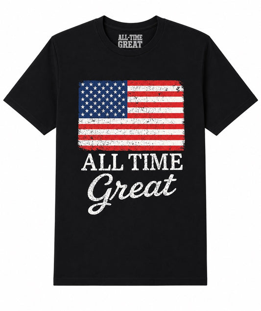 All Time Great Americana Short Sleeve Stars and Stripes stacked logo Youth