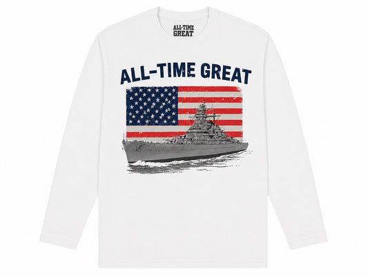 Youth All Time Great Americana Long Sleeve Battleship Youth
